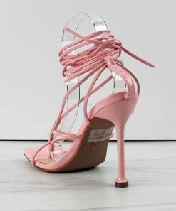 Top Moda Trick-1 Womens Strappy Stilletto Tie Up Sandals