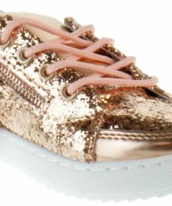 SBW Shoes Ultra 49K Little Girls Glitter Lace Up Zipper Sneaker