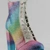 Wild Diva VIVIAN-15 Womans Heeled Studded Combat Boots