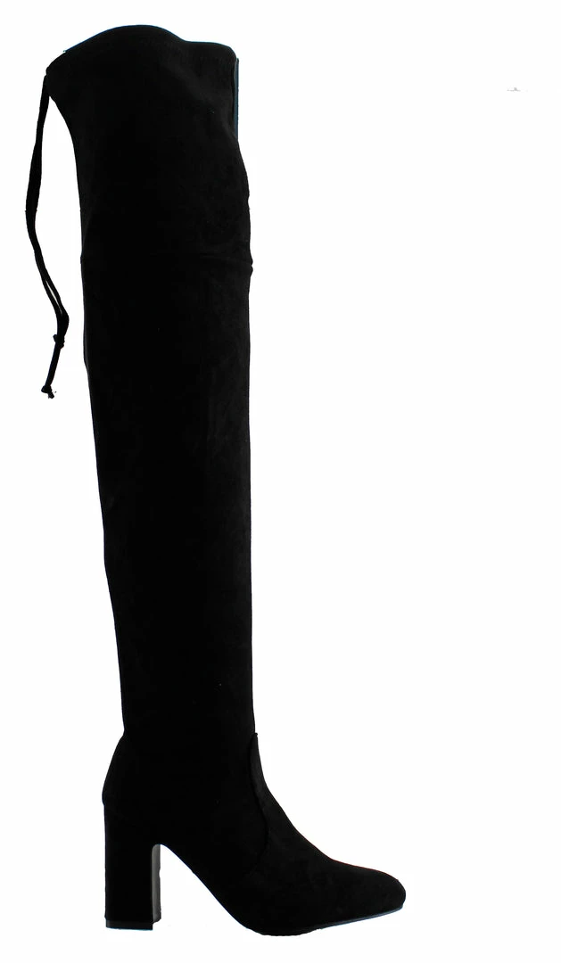 Forever Women's Weismann 01 Womens Almond Toe Thigh High Upper Tie Closure Heeled Boots 2 Forever Women's Weismann 01 Womens Almond Toe Thigh High Upper Tie Closure Heeled Boots