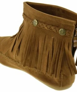 Shoe Dezigns Women's Western 19 Womens Fringe Moccasin Ankle Boots