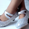 Shoe Dezigns Ivy 20k Girls Rhinestone Embellished Cross Strapped Heels