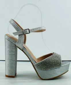 Forever Yula-30 Womens Platform Block Heel Rhinestone Sandals