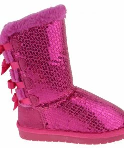 Link Ann 19K Little Girl's Bow Sequin Shearling Fur Boots