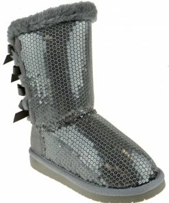 Link Ann 19K Little Girl's Bow Sequin Shearling Fur Boots