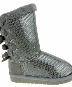 Link Ann 19K Little Girl's Bow Sequin Shearling Fur Boots