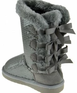 Link Ann 19K Little Girl's Bow Sequin Shearling Fur Boots
