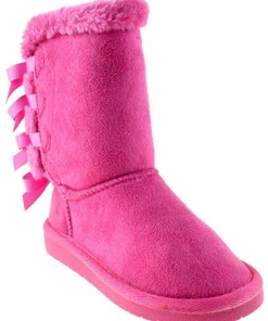 Link Ann 34K Girls Shearling Bowtie Fur Boots Girl's 13 Link Ann 34K Girls Shearling Bowtie Fur Boots Girl's