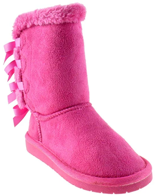 Link Ann 34K Girls Shearling Bowtie Fur Boots Girl's 4 Link Ann 34K Girls Shearling Bowtie Fur Boots Girl's