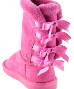 Link Ann 34K Girls Shearling Bowtie Fur Boots Girl's 14 Link Ann 34K Girls Shearling Bowtie Fur Boots Girl's