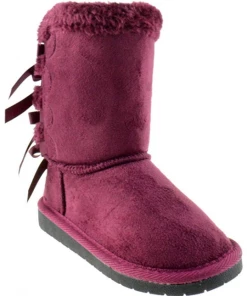 Link Ann 34K Girls Shearling Bowtie Fur Boots Girl's