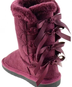 Link Ann 34K Girls Shearling Bowtie Fur Boots Girl's