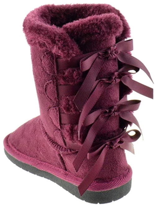 Link Ann 34K Girls Shearling Bowtie Fur Boots Girl's 2 Link Ann 34K Girls Shearling Bowtie Fur Boots Girl's