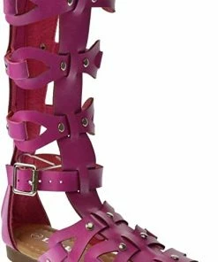 Link Atta 07K Girls Strappy Knee High Gladiator Flat Sandals Girl's Sandals
