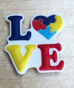 Autism Awareness LOVE Rubber Shoe Charms