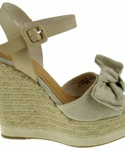 Bamboo LIQUIDATIONS! Choice 58 Women's Fabric Bow Platform Wedge Sandals