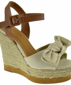 Bamboo LIQUIDATIONS! Choice 58 Women's Fabric Bow Platform Wedge Sandals