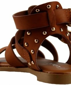 Link Tasty 17k Little Girls Caged Buckle Flat Sandals