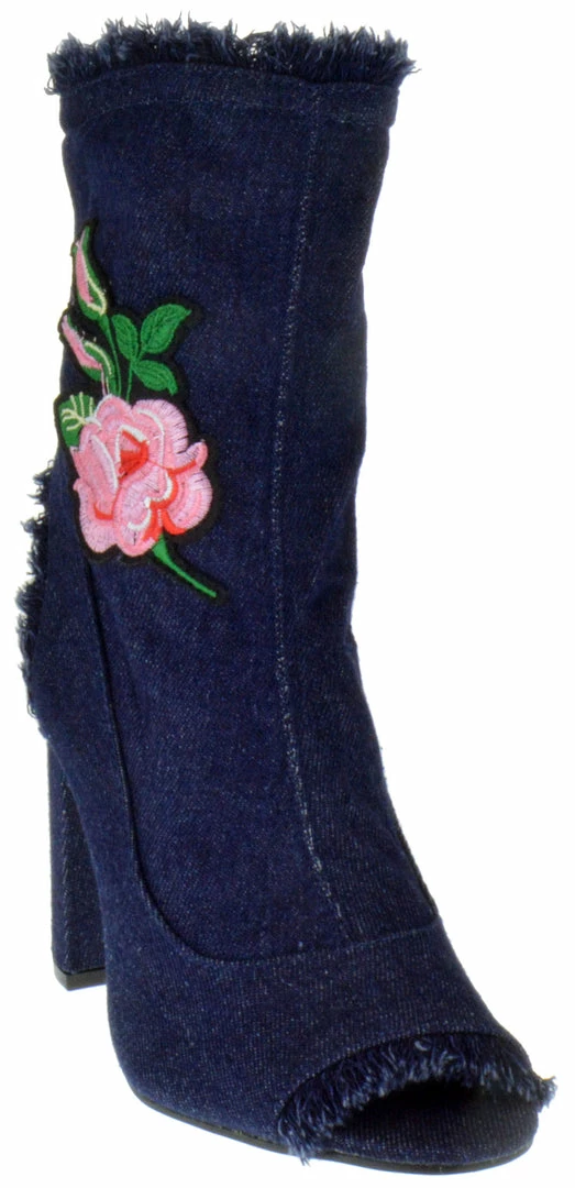 Forever Sherry-15 Womens Peep Toe Chunk Heel Bootie 4 Forever Sherry-15 Womens Peep Toe Chunk Heel Bootie