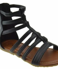 QQ Girls PIPER 65-1 Girls Strappy Gladiator Comfort Flat