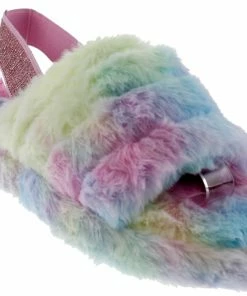 Top Moda Women's Ben 1 Womens Ultra Soft Furry Sling Back Slides