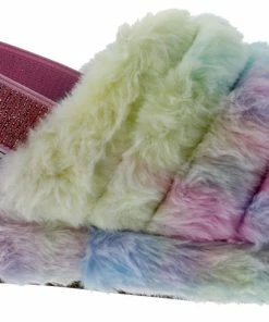 Top Moda Women's Ben 1 Womens Ultra Soft Furry Sling Back Slides