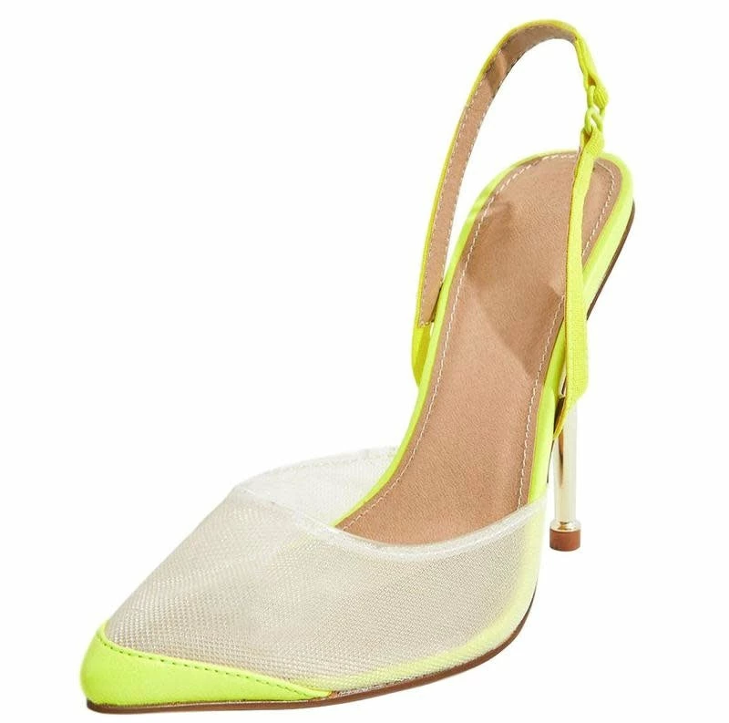 Lemonade Bestie Women's Mesh Pointed Toe Slingback 5 Lemonade Bestie Women's Mesh Pointed Toe Slingback
