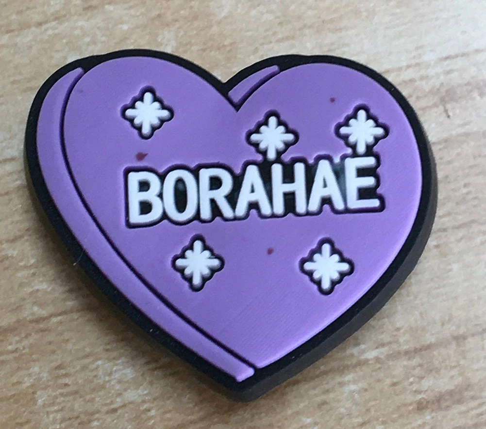 Borahae Heart Rubber Shoe Charms 1 Borahae Heart Rubber Shoe Charms