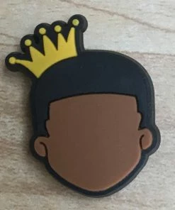 Boy With Crown Rubber Shoe Charms