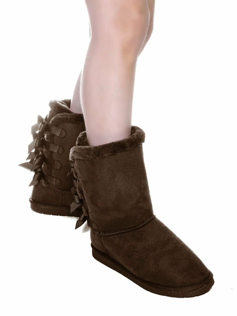 SBW Shoes Ann 34 Women's Faux Fur Bowtie Shearling Boot 1 SBW Shoes Ann 34 Women's Faux Fur Bowtie Shearling Boot