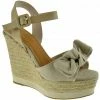 Bamboo LIQUIDATIONS! Choice 58 Women's Fabric Bow Platform Wedge Sandals