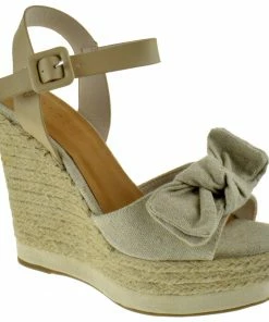 Bamboo LIQUIDATIONS! Choice 58 Women's Fabric Bow Platform Wedge Sandals