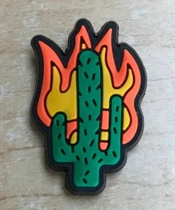 Fire Cactus Rubber Shoe Charms