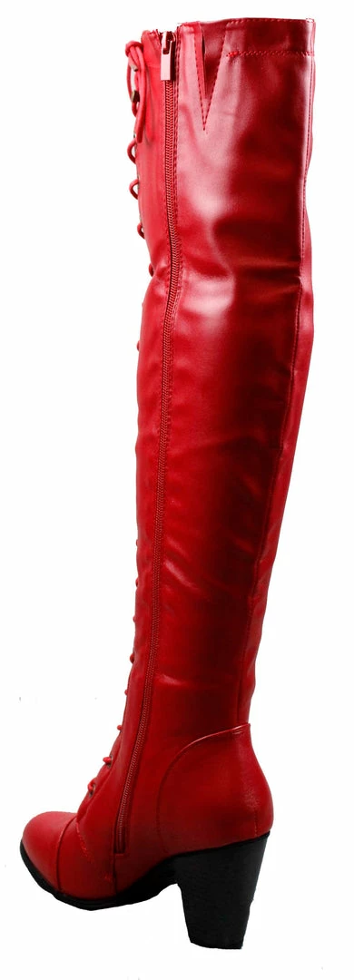 Forever Camila 48 Womens Lace Up Chunky Heel Thigh High Heeled Boots Women's 18 Forever Camila 48 Womens Lace Up Chunky Heel Thigh High Heeled Boots Women's