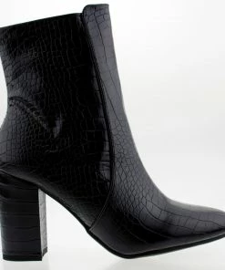 Top Moda Women's Carris 3 Womens Side Zipper Almond Toe Chunky Heeled Ankle Booties