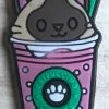 Pink Catpuccino Rubber Shoe Charms
