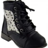 Link Baby Girl's Chapter 30KA Baby Girls Crochet Combat Lace Up Boots