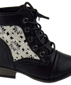 Link Baby Girl's Chapter 30KA Baby Girls Crochet Combat Lace Up Boots
