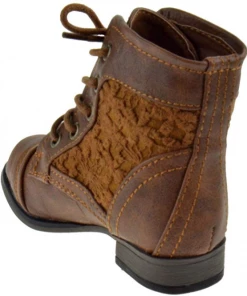 Link Baby Girl's Chapter 30KA Baby Girls Crochet Combat Lace Up Boots