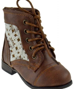 Link Baby Girl's Chapter 30KA Baby Girls Crochet Combat Lace Up Boots