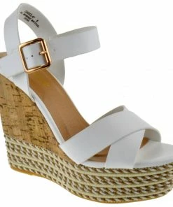 Bamboo Choice 47 Womens High Heel Strappy Cork Wedges Women's