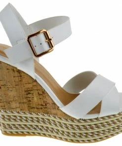 Bamboo Choice 47 Womens High Heel Strappy Cork Wedges Women's