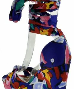 Bamboo Choice 63 Womens Floral Wrap High Heel Wedges Women's