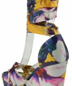 Bamboo Choice 63 Womens Floral Wrap High Heel Wedges Women's