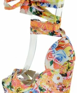 Bamboo Choice 63 Womens Floral Wrap High Heel Wedges Women's