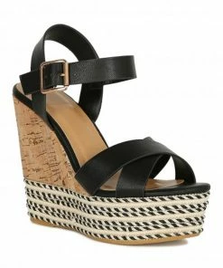 Bamboo Choice 47 Womens High Heel Strappy Cork Wedges Women's