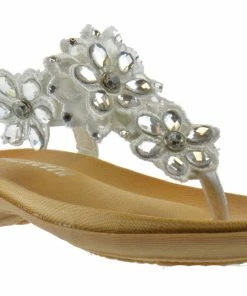 Lucita Crab 800KM Little Girl's Gladiator Floral Rhinestone Flat Sandals