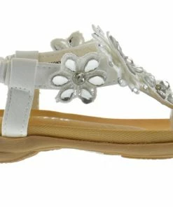 Lucita Crab 800KM Little Girl's Gladiator Floral Rhinestone Flat Sandals