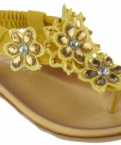 SHOE BARGAIN Shop 16 Lucita Crab 800KM Little Girl's Gladiator Floral Rhinestone Flat Sandals