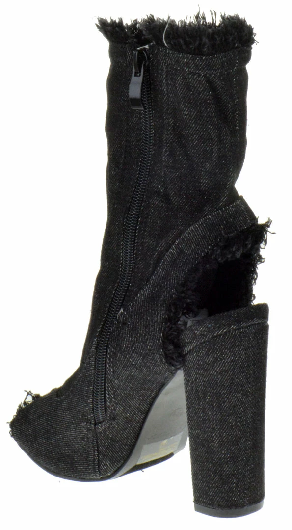 Forever Sherry-15 Womens Peep Toe Chunk Heel Bootie 3 Forever Sherry-15 Womens Peep Toe Chunk Heel Bootie